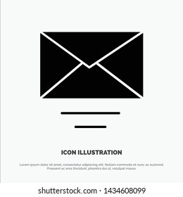 Mail, Email, Text solid Glyph Icon vector