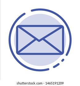 Mail, Email, User, Interface Blue Dotted Line Line Icon. Vector Icon Template background