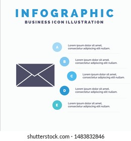 Mail, Email, User, Interface Solid Icon Infographics 5 Steps Presentation Background