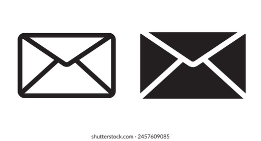 mail envelop or email address cover icon. email message app to send or receive message symbol vector set.