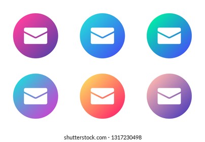 mail envelope account ui web button. ui elements. mail envelope vector icons on trendy gradients for web, mobile and user interface design