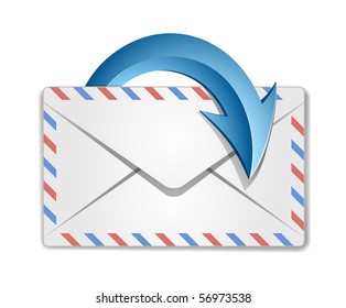 Mail Envelope and blue circular arrow