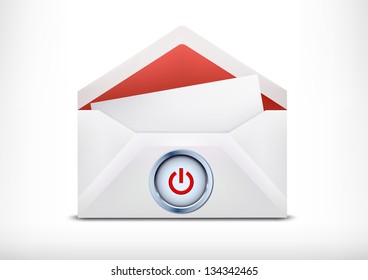 mail envelope with a button