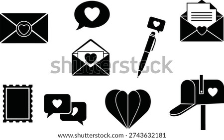 Mail envelope and communication message icons collection
