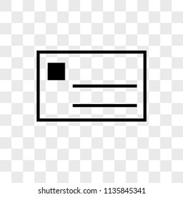 Mail envelope front vector icon on transparent background, Mail envelope front icon