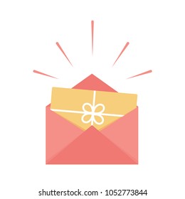Mail Envelope Gift Card Icon Vector Illustration