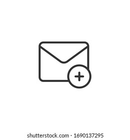 Mail envelope icon. Adding mail symbol modern, simple, vector, icon for website design, mobile app, ui. Vector Illustration