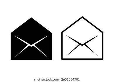  mail envelope icon. Closed envelope, opened letter. vector illustration.