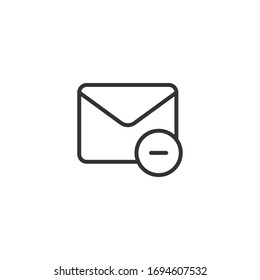 Mail envelope icon. Deleting mail symbol modern, simple, vector, icon for website design, mobile app, ui. Vector Illustration