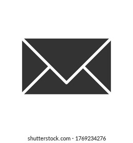 Mail envelope icon. Flat shape letter symbol. Flat e-mail In box button sign. Post logo. Isolated on white background. Vector illustration image.