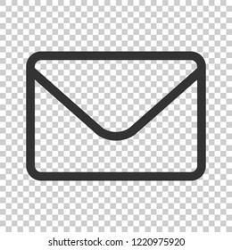 Mail envelope icon in flat style. Receive email letter spam vector illustration on isolated background. Mail communication business concept.