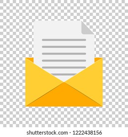 Mail envelope icon in flat style. Email message vector illustration on isolated background. Mailbox e-mail business concept.