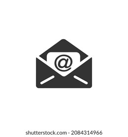 Mail envelope icon in flat style. Email message vector illustration on white isolated background. Mailbox e-mail business concept.