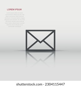 Mail envelope icon in flat style. Email message vector illustration on white isolated background. Mailbox e-mail business concept.