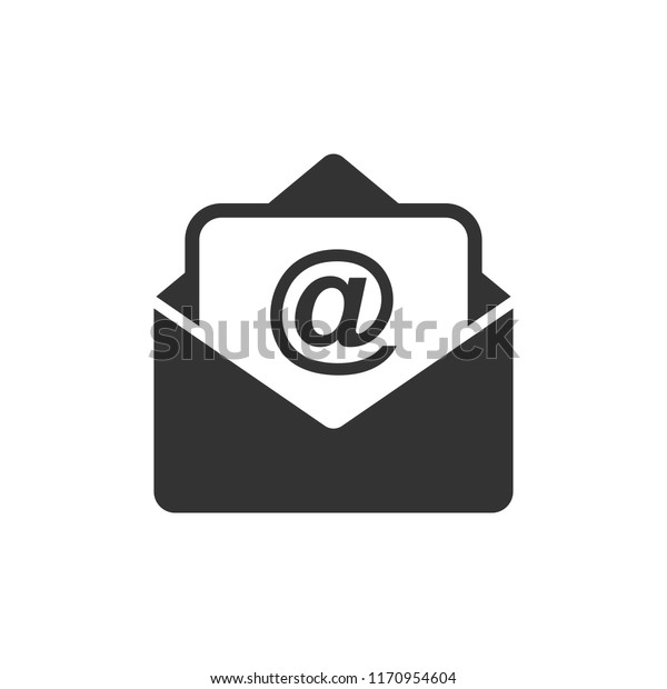 Mail envelope icon in flat style. Email message\
vector illustration on white isolated background. Mailbox e-mail\
business concept.