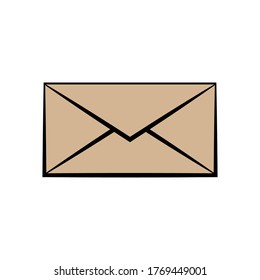 Mail envelope icon. Front view. Vector flat graphic illustration. Isolated object on a white background. Isolate.