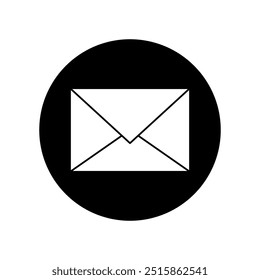 Mail envelope icon illustration. Message symbol in a circle. Minimal email graphic. Vector communication sign.