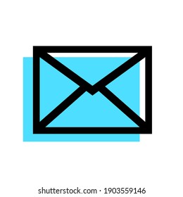 Icono de sobre de correo aislado en fondo blanco. Ilustración aislada del vector.