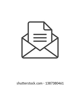 Mail Envelope Icon. Linear Design Symbol With Thin Line And Monochrome Outline Minimal Style. Editable Stroke.