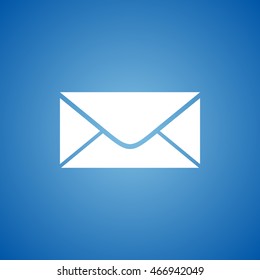 Mail, Envelope Icon on blue color. 