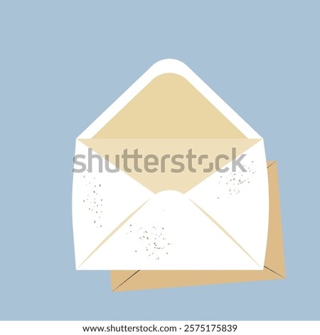 Mail envelope icon. Open envelope for a letter, document. Subscription to newsletter, message, email, notification by mail. 2D vector illustration isolated