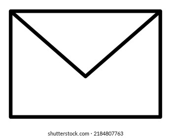 Mail envelope icon outline. Message symbol. Email vector illustration isolated on white background.