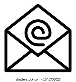 Mail envelope icon. Outline mail envelope vector icon for web design isolated on white background