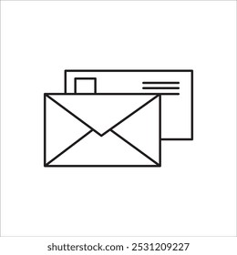 Mail envelope icon outline vector