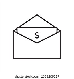 Mail envelope icon outline vector