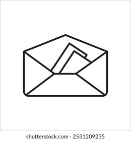 Mail envelope icon outline vector