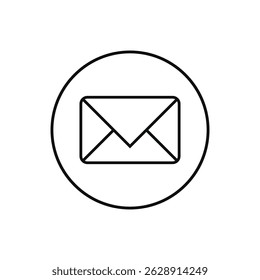 Mail envelope icon outline vector illustration. Email stroke symbol.