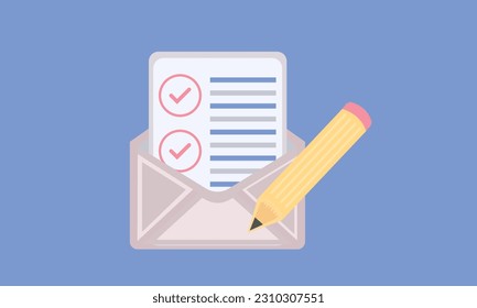 Mail-Briefumschlag Symbol mit Bleistift zu erstellen neue Nachricht Konzept. Minimaler E-Mail-Brief mit Briefpapier Lesesymbol. Pencil schreibt eine neue Nachricht in den Brief.