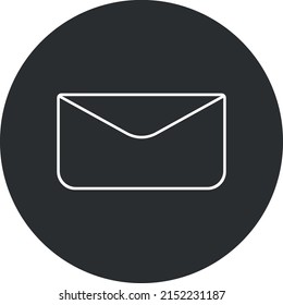 Mail envelope icon. Round message line icon for web and print isolated on white background.