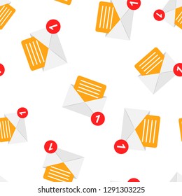 Mail envelope icon seamless pattern background. Email message vector illustration. Mailbox e-mail symbol pattern.