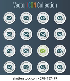 Mail and envelope icon set for web sites and user interface
