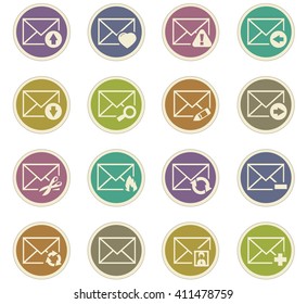 Mail and envelope icon set for web sites and user interface