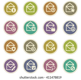 Mail and envelope icon set for web sites and user interface