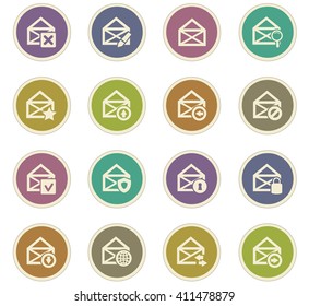 Mail and envelope icon set for web sites and user interface