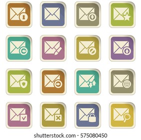 Mail and envelope icon set for web sites and user interface