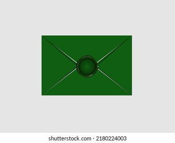 
mail envelope icon with stamp
 isolated on grey background. Render email notification
 with letters, check mark, paper plane and magnifying glass.
 realistic vector