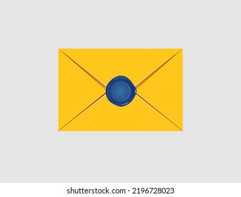 mail envelope icon with stamp
 isolated on grey background. Render email notification
 with letters, check mark, paper plane and magnifying glass.
 realistic vector