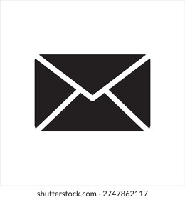 Mail envelope icon. Icon symbol for email, envelope, mail, communication, message, letter. Flat glyph icon vector illustration