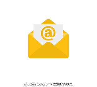 Icono de sobre de correo, Símbolos del diseño del logo del correo electrónico. Concepto de negocio de correo electrónico de buzón de correo. Diseño e ilustración del vector de mensajes de correo electrónico.