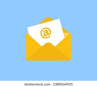 Mail envelope icon. Symbols of email flat vector design and illustration.
