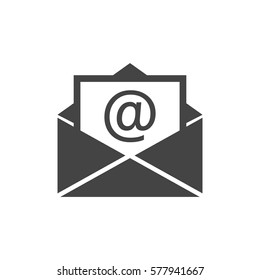 Mail envelope icon vector isolated on white background. Symbols of email flat vector illustration.