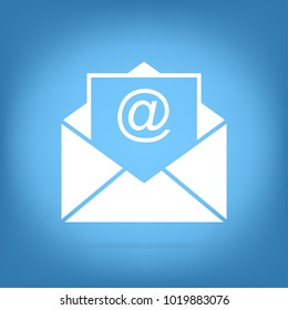 mail envelope illustration - contact flat icon 