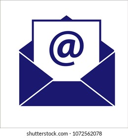 Mail envelope illustration - contact flat icon .