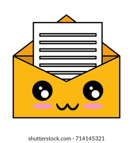 mail envelope kawaii character