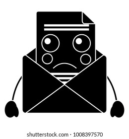 mail envelope kawaii character cartoon