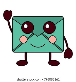mail envelope kawaii character cartoon